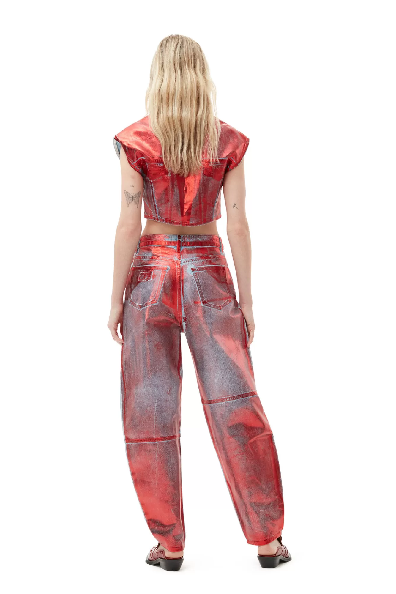 Red Foil Stary Jeans>GANNI Online