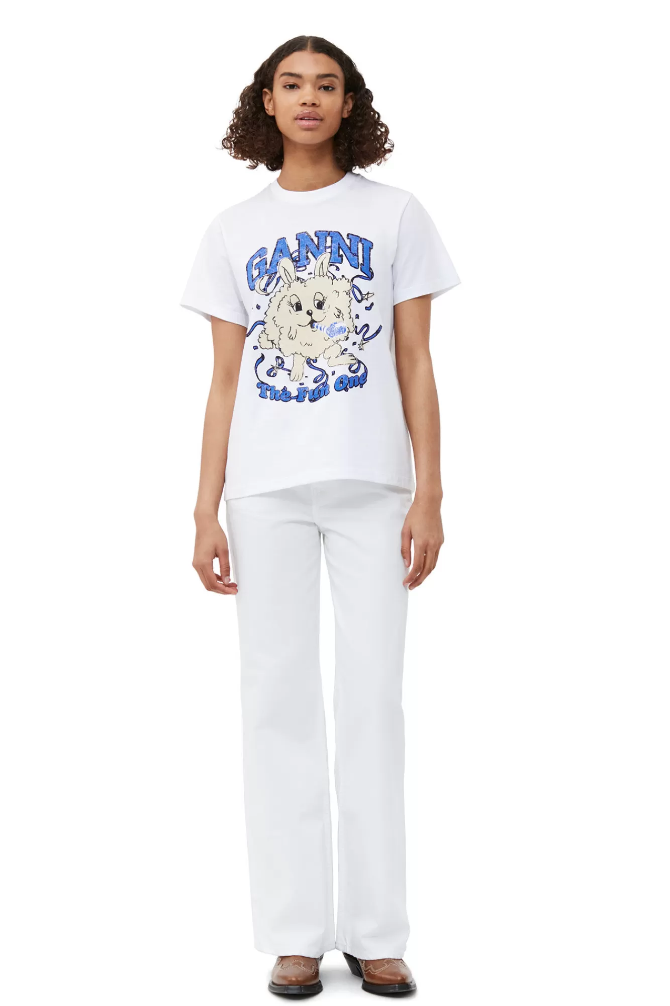 Relaxed Fun Bunny T-Shirt>GANNI Store