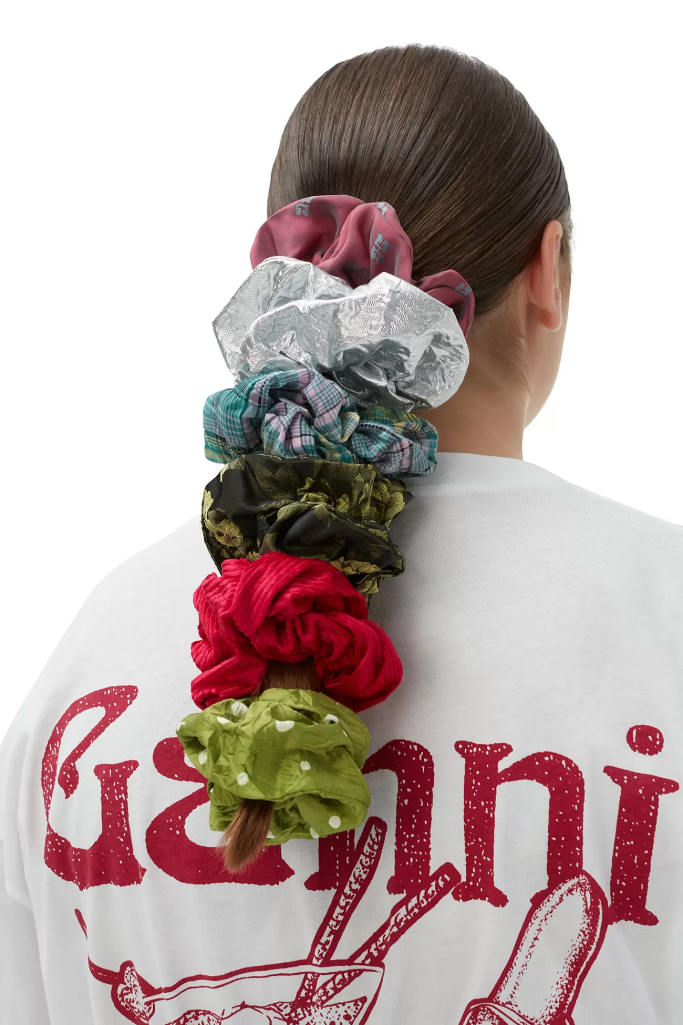 Seersucker Check Scrunchie>GANNI Cheap