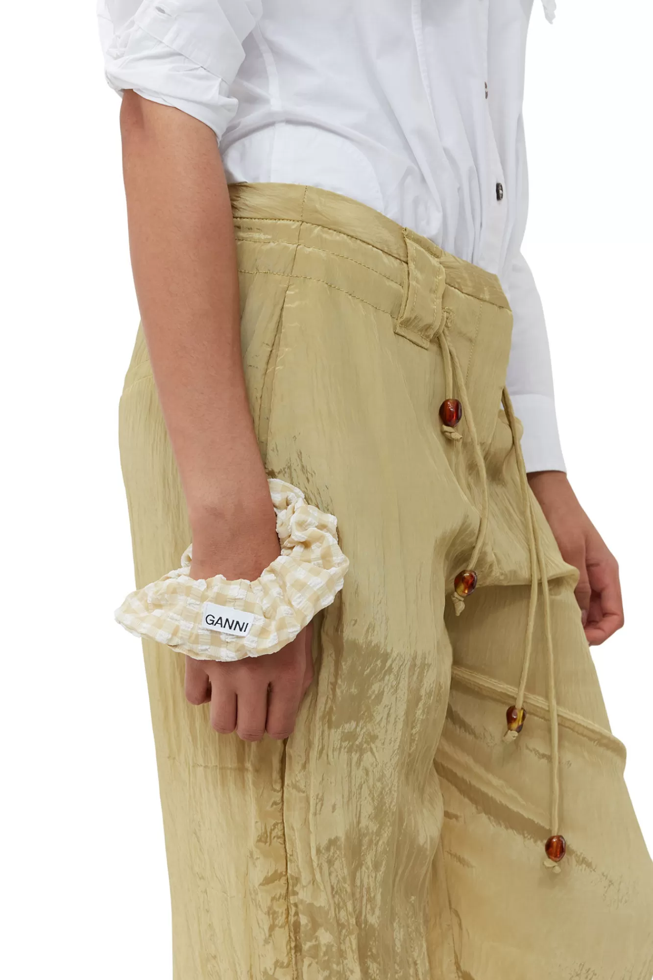 Seersucker Scrunchie>GANNI Shop