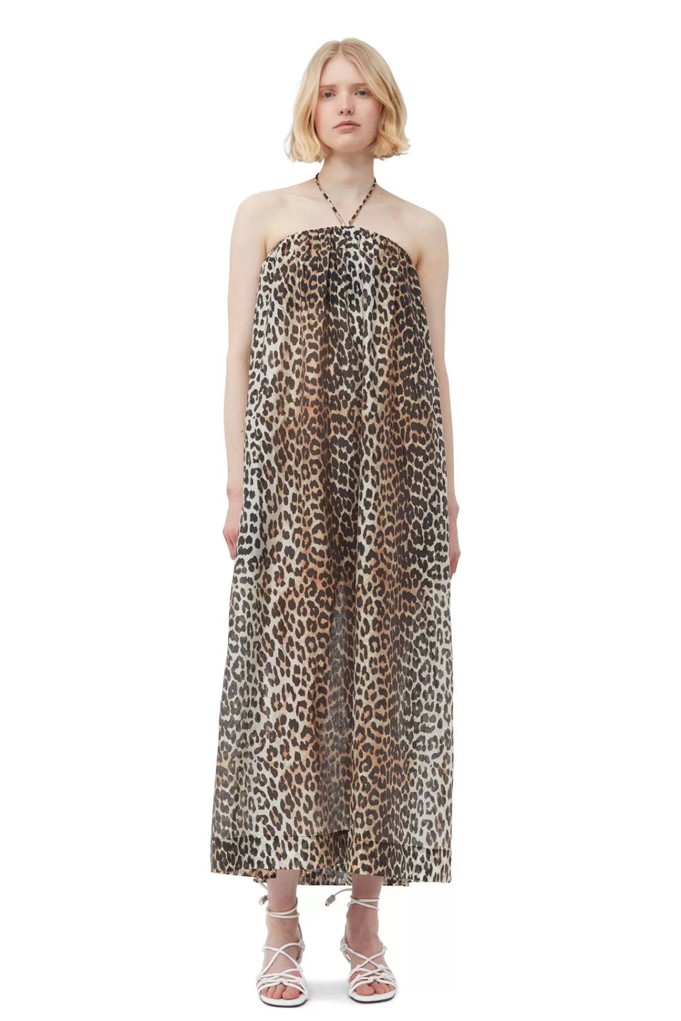 Sheer Voile Maxi Strap Dress>GANNI Store