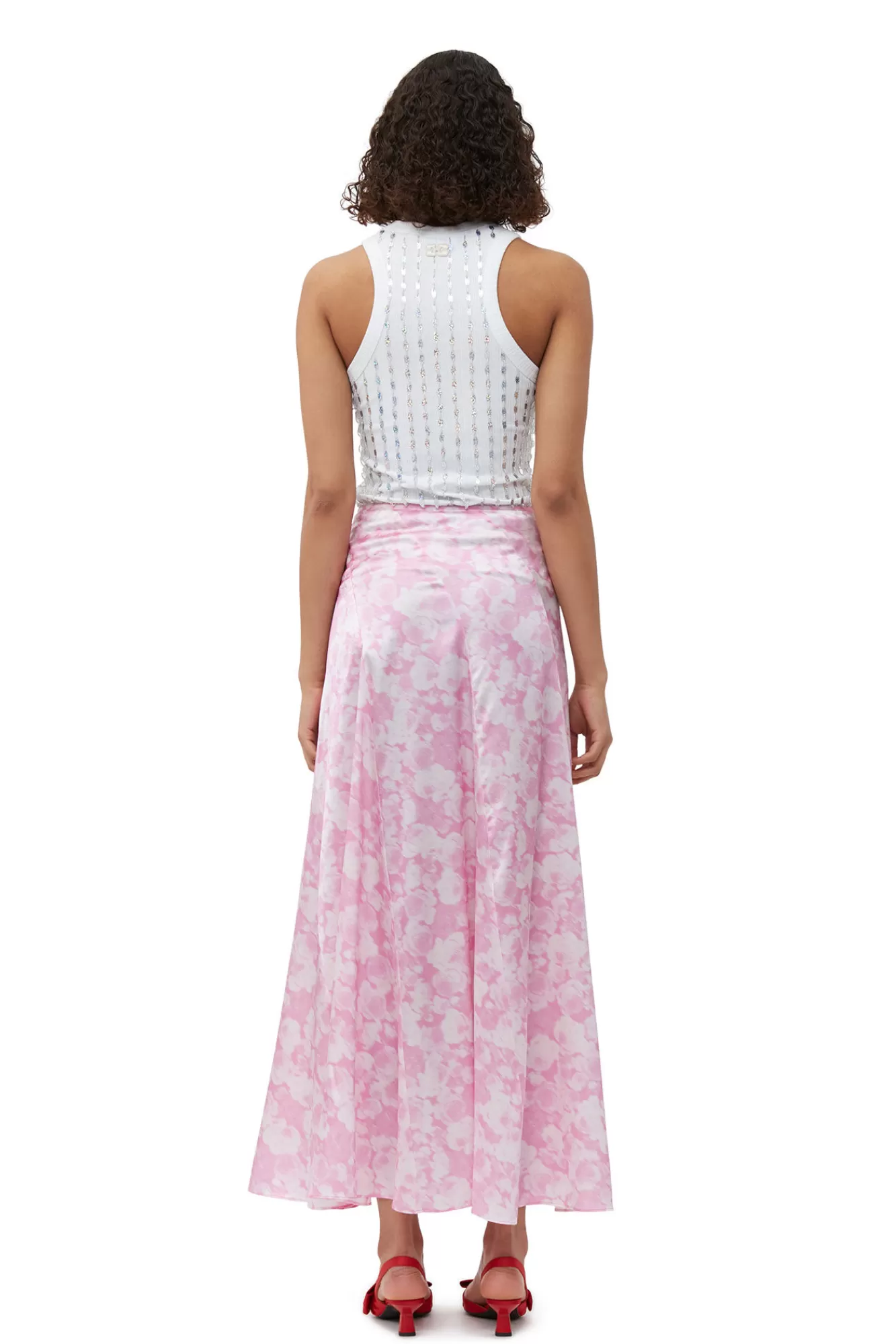 Silk Stretch Satin Maxi Skirt>GANNI Best Sale