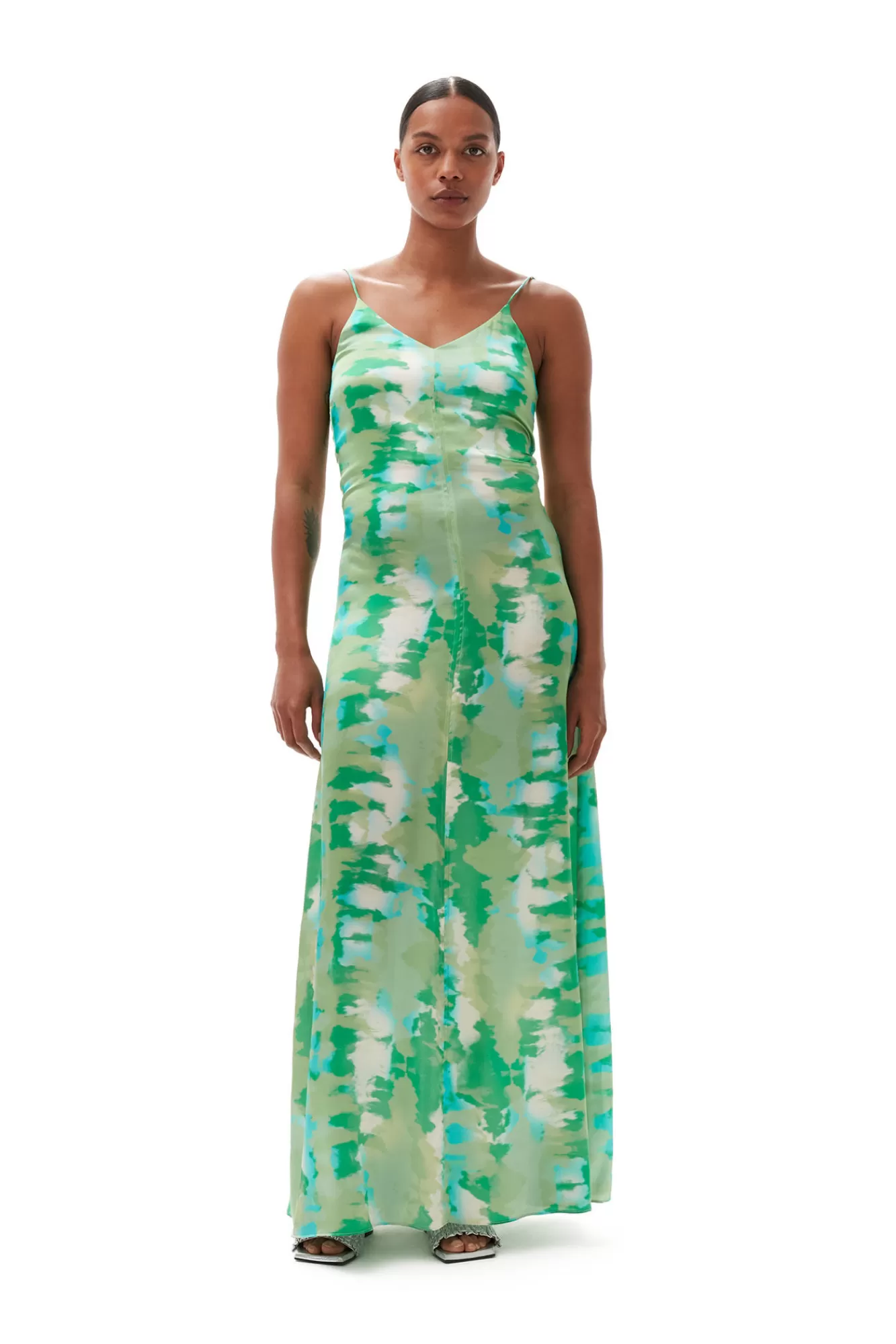Silk Stretch Satin Slip Dress>GANNI Cheap