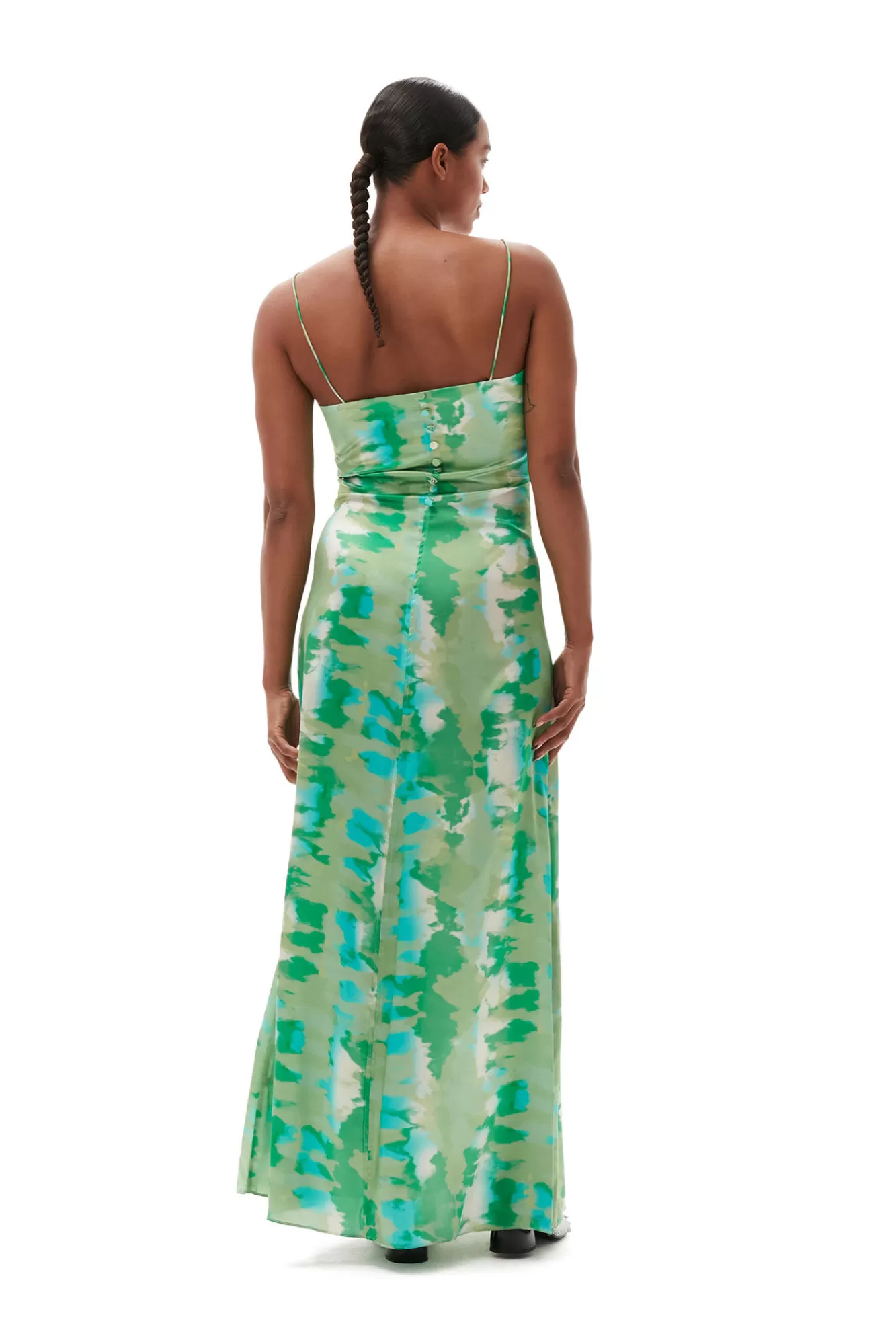 Silk Stretch Satin Slip Dress>GANNI Cheap