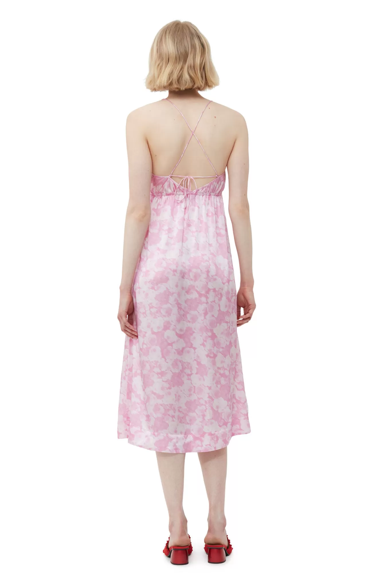 Silk Stretch Satin Slip Dress>GANNI Store