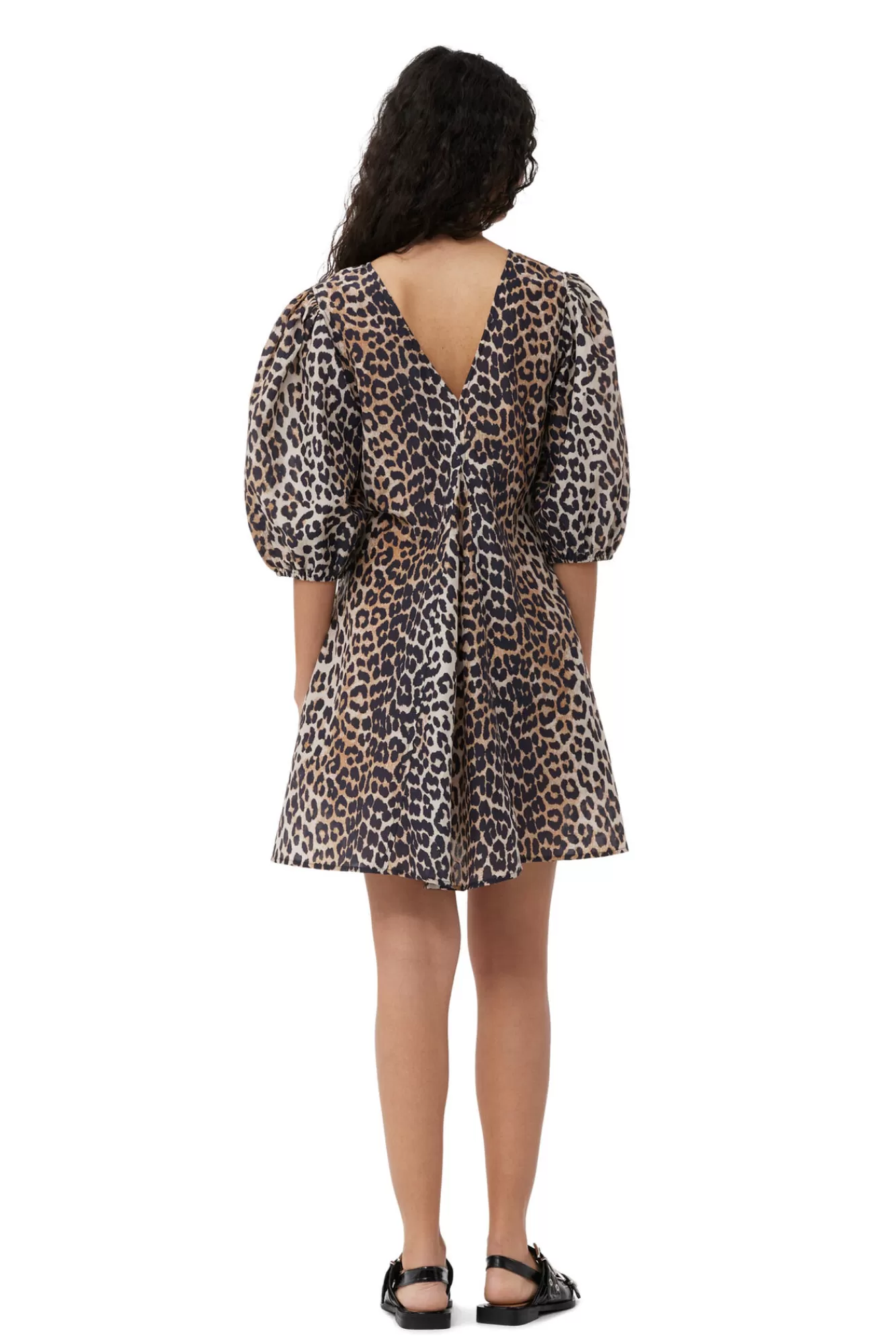 Silk V-Neck Mini Dress>GANNI Hot
