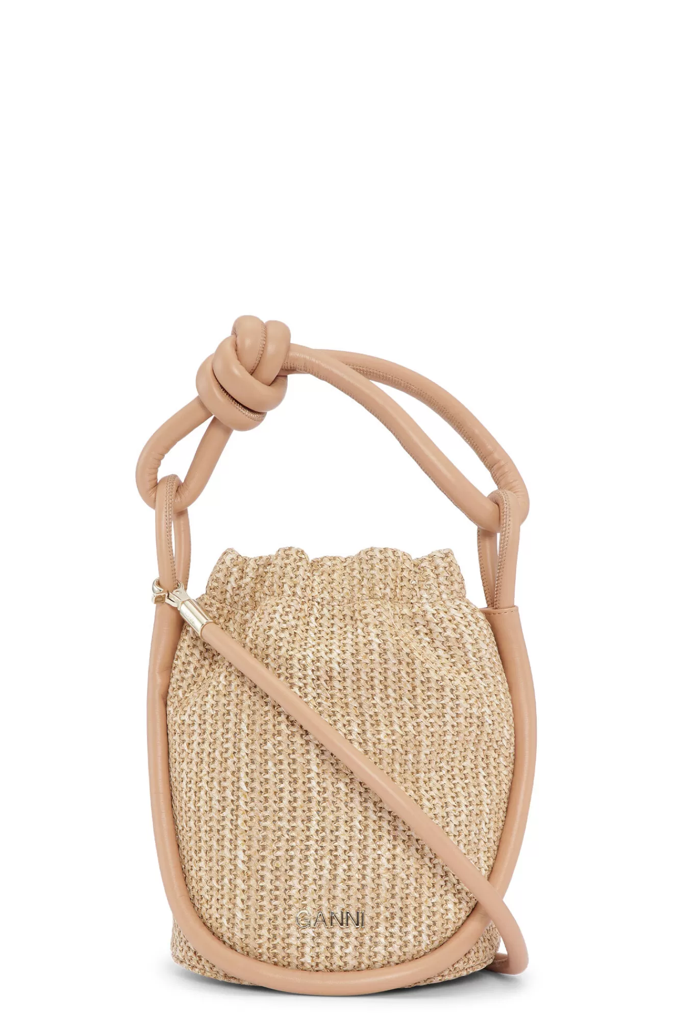 Small Knot Bucket Raffia Bag>GANNI Outlet
