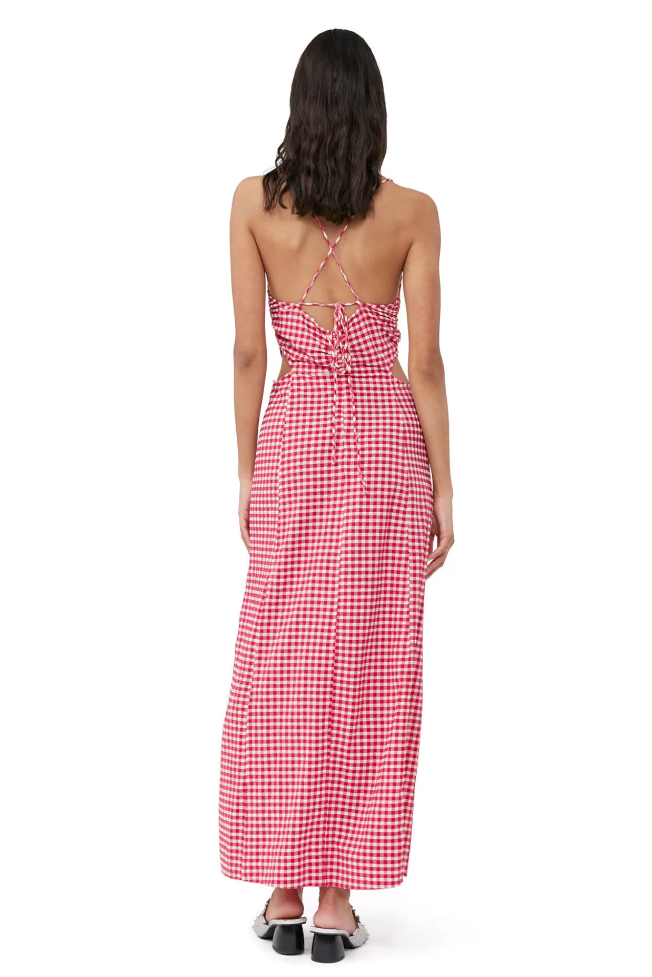 Stretch Seersucker Maxi Dress>GANNI Clearance