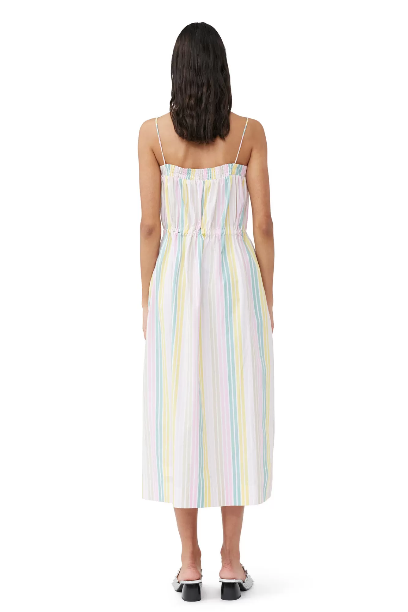 Stripe Cotton Maxi Strap Dress>GANNI Cheap