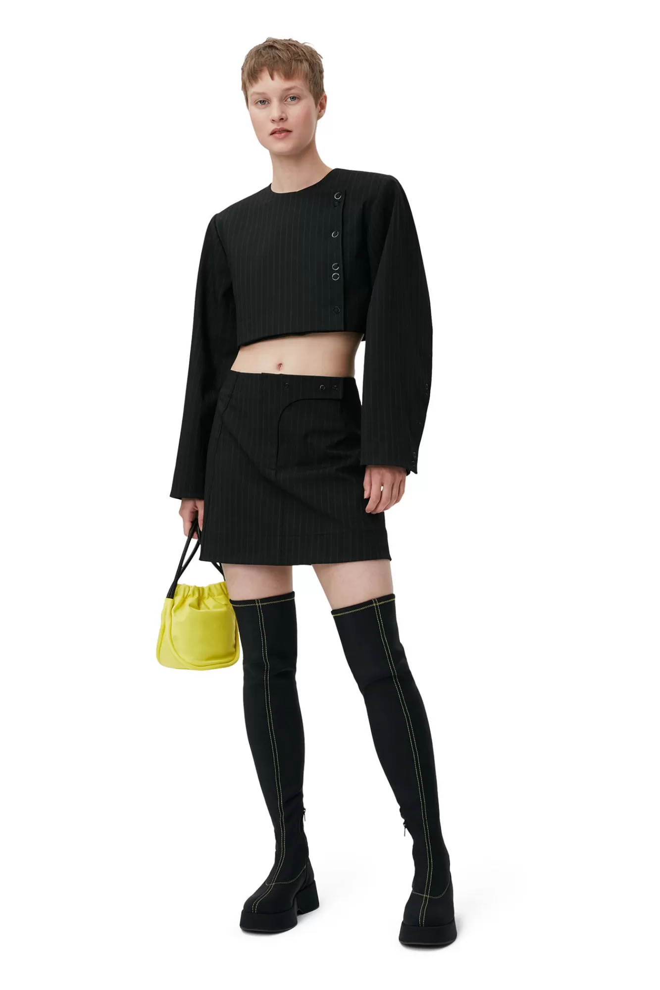 Stripe Cropped Blazer>GANNI Best