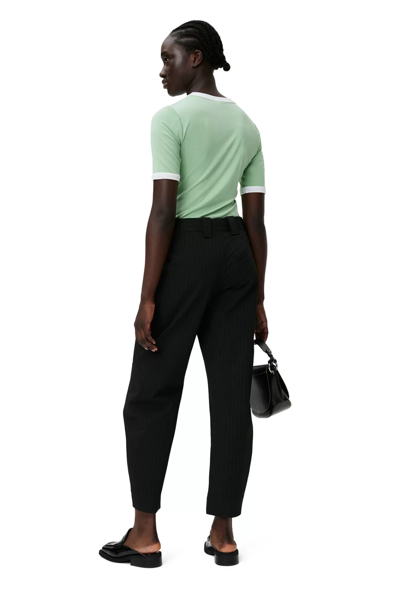 Stripe Mid Waist Pants>GANNI Fashion