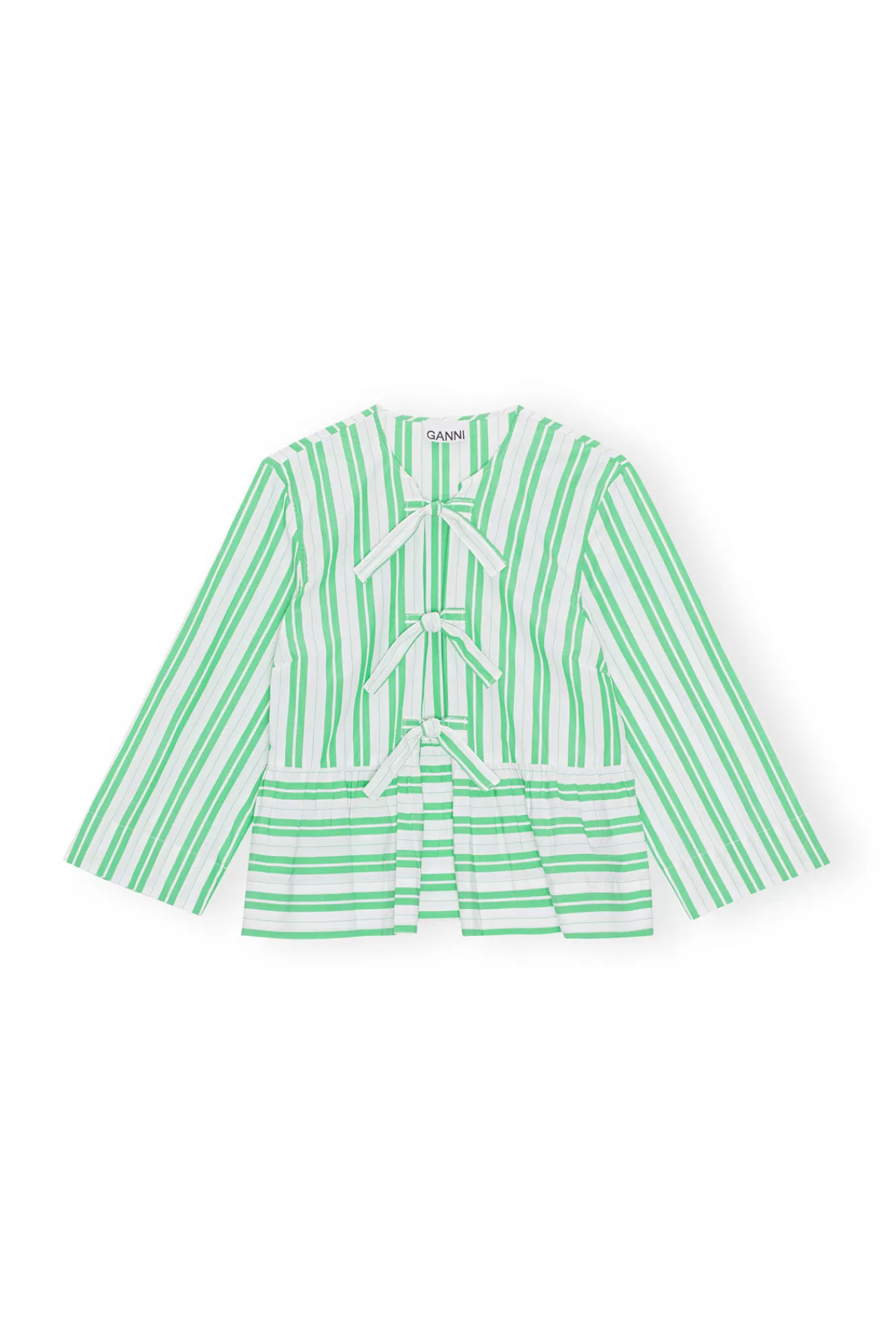 Striped Peplum Blouse>GANNI Fashion