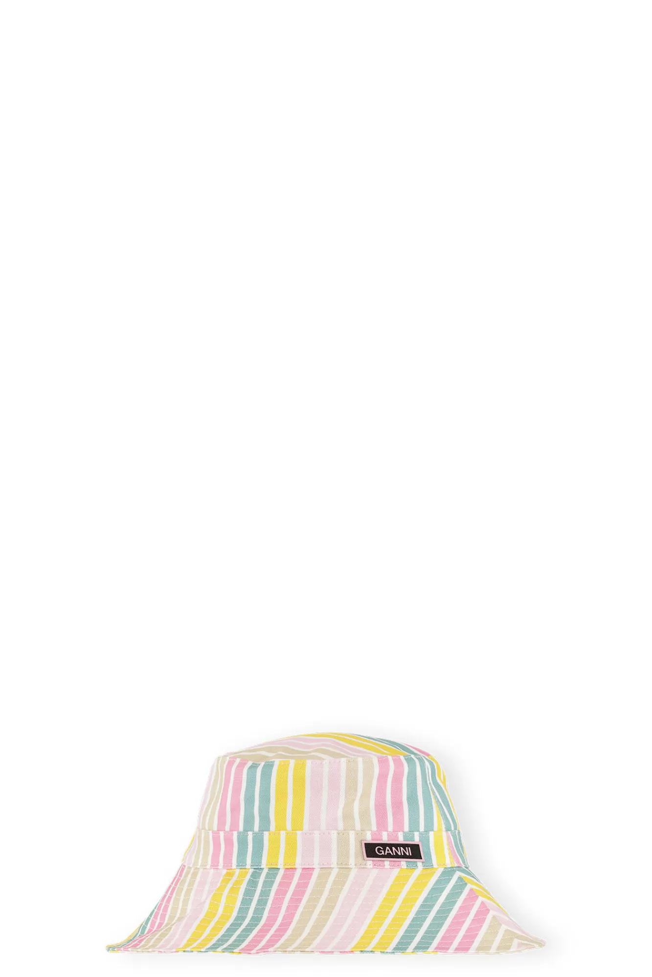 Striped Tech Bucket Hat>GANNI Shop