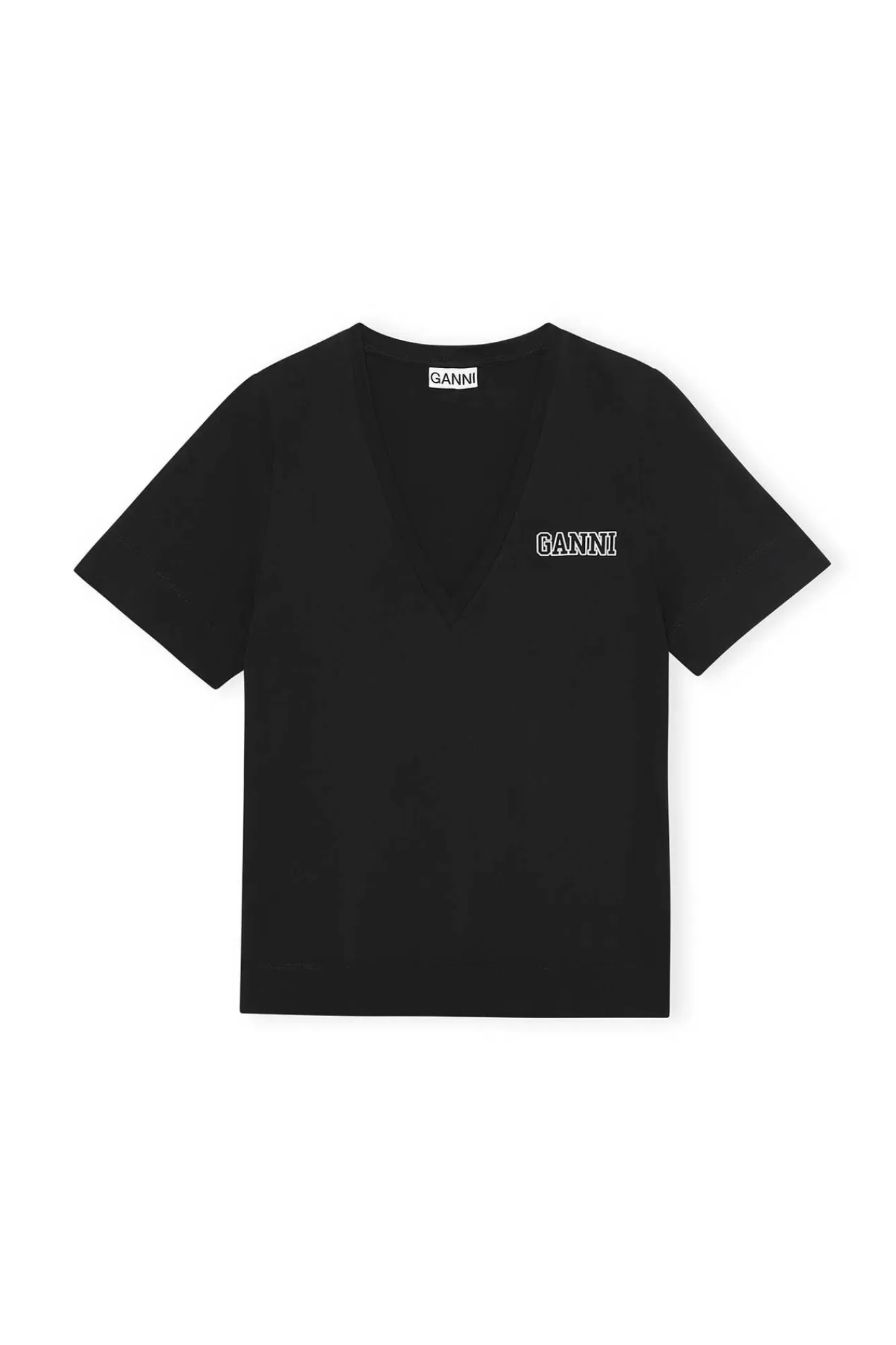 Thin Software Jersey V-Neck T-Shirt>GANNI Sale