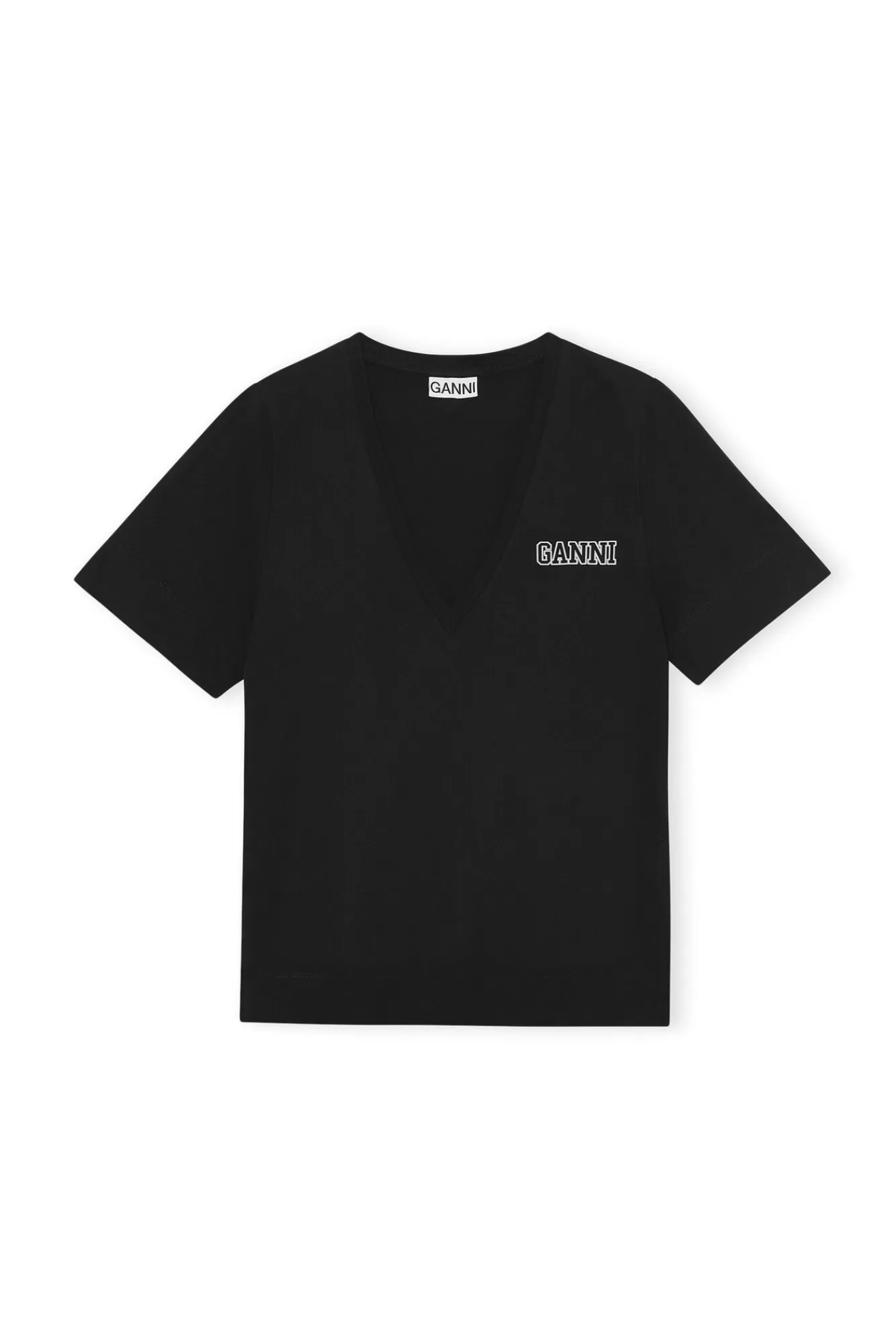 Thin Software Jersey V-Neck T-Shirt>GANNI New