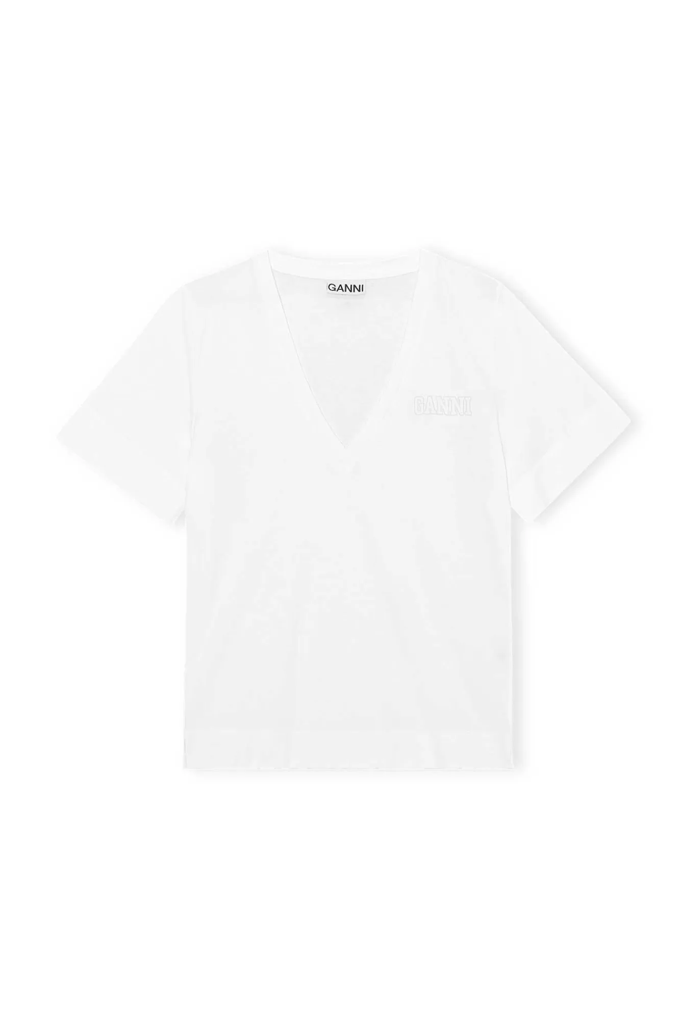 Thin Software Jersey V-Neck T-Shirt>GANNI Flash Sale