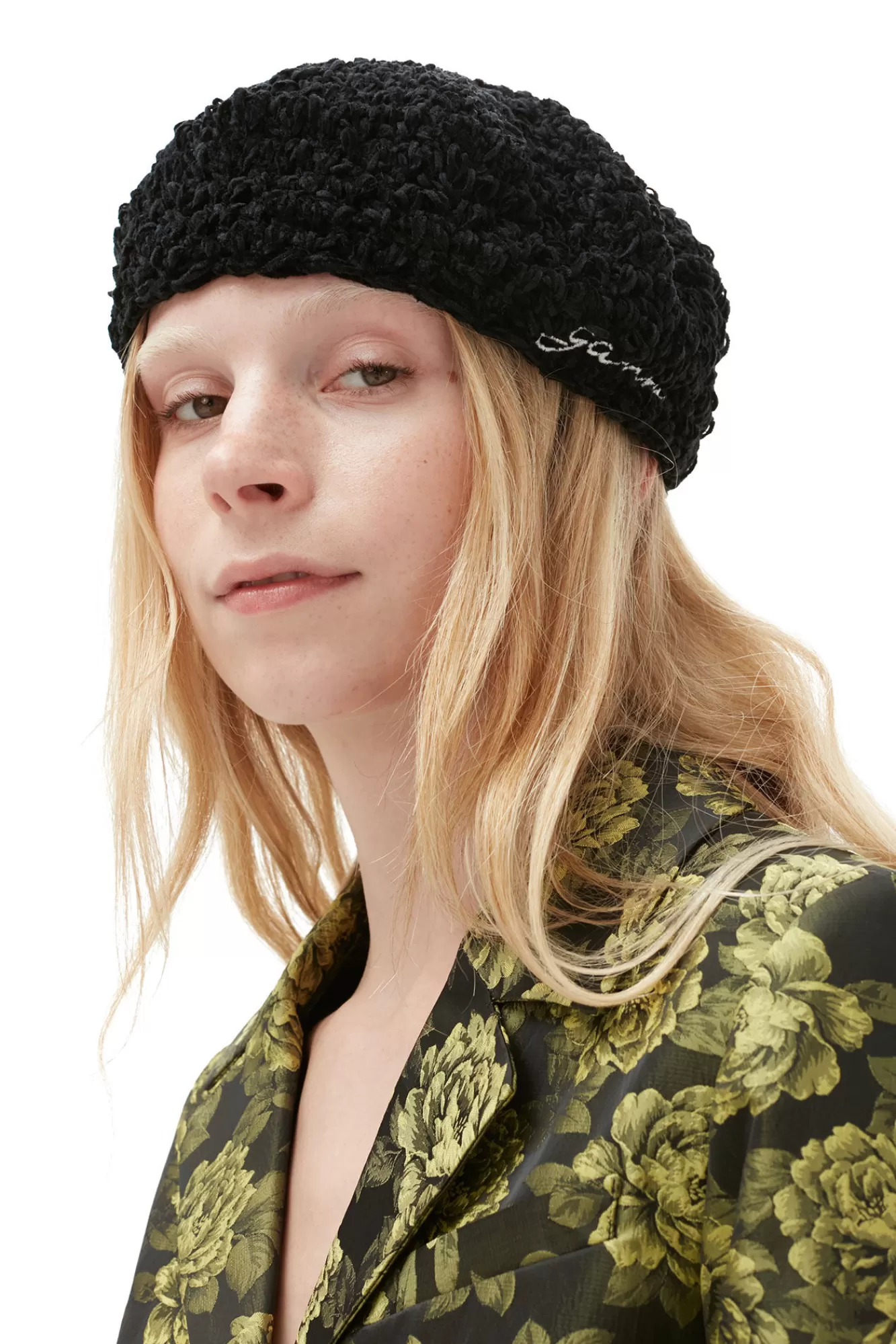 Velvet Crochet Beret>GANNI Sale