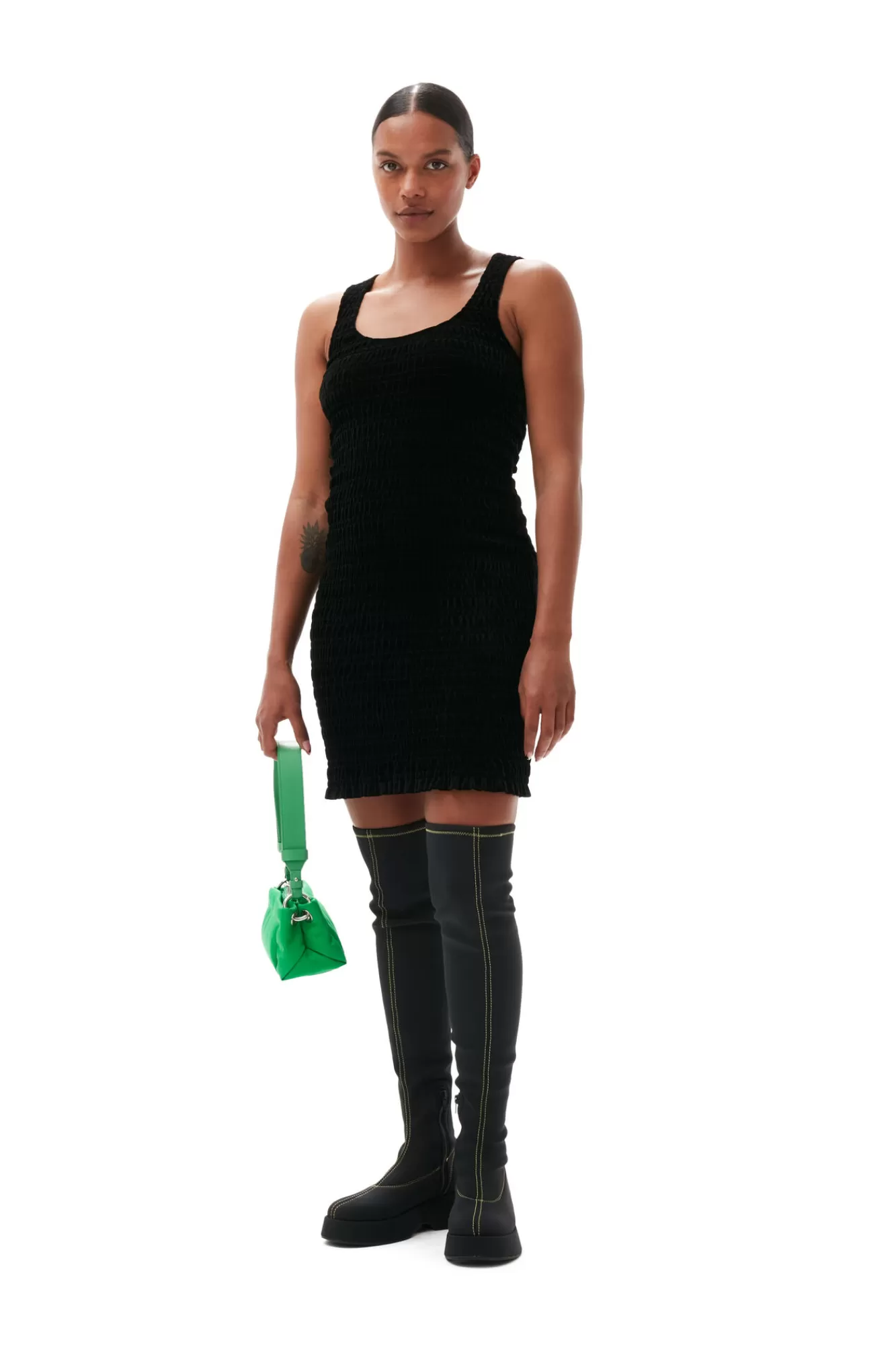 Velvet Smock Mini Dress>GANNI Shop