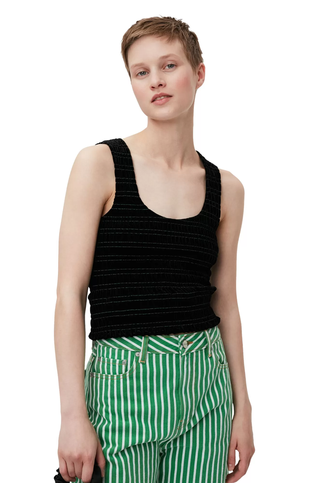 Velvet Smock Top>GANNI New