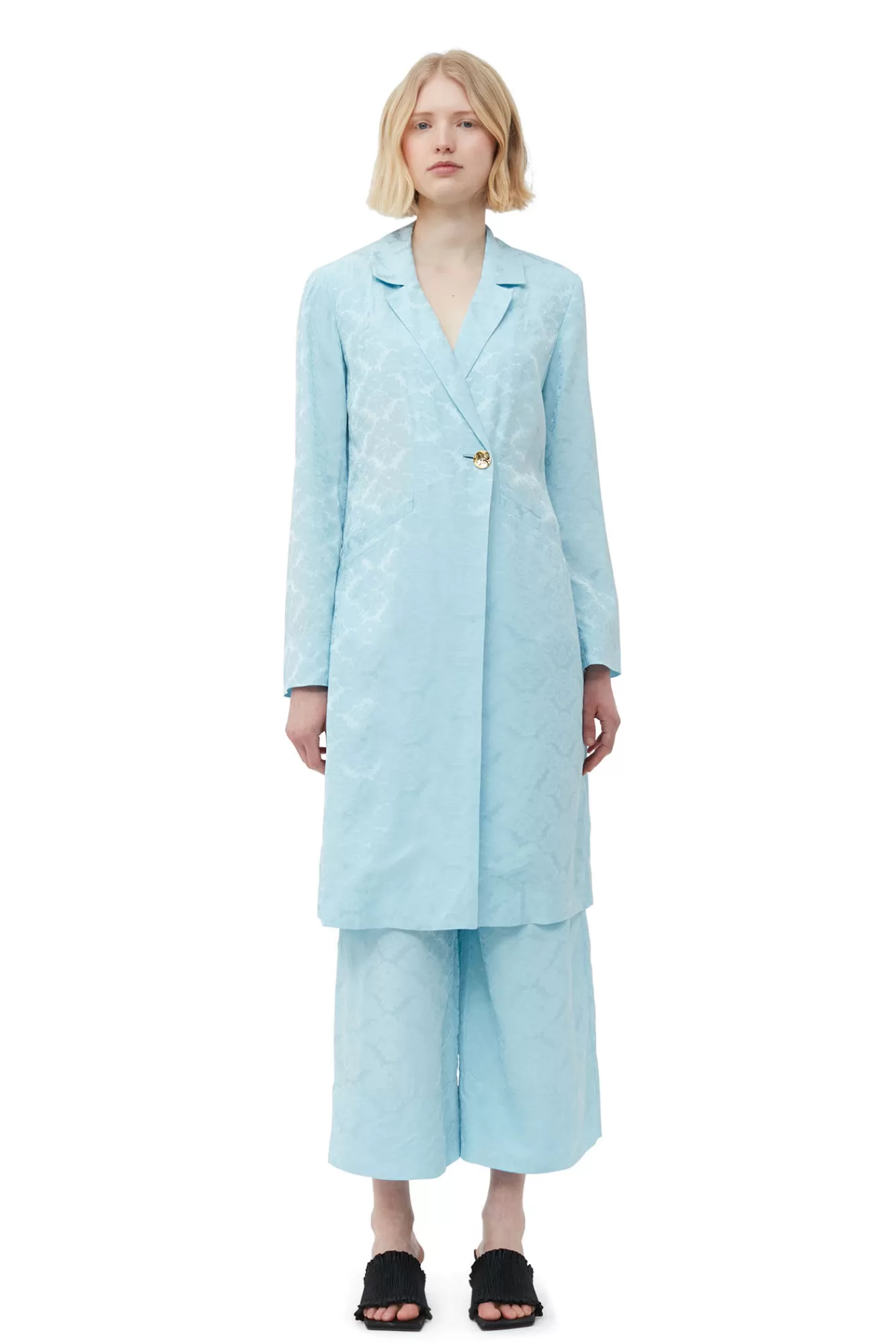 Viscose Jacquard Blazer Dress>GANNI Fashion