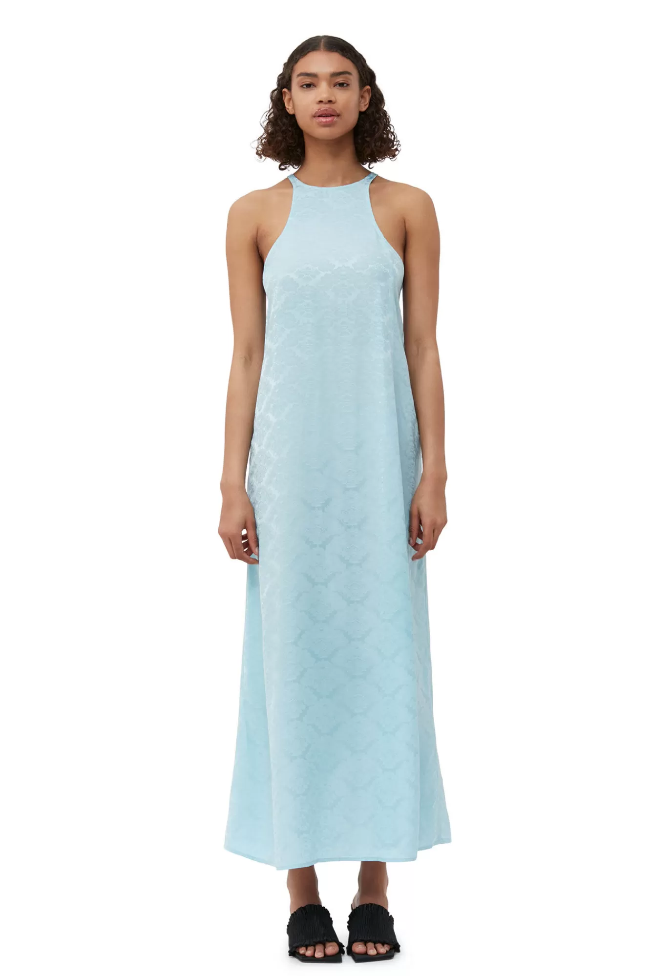 Viscose Jacquard Slip Dress>GANNI Cheap