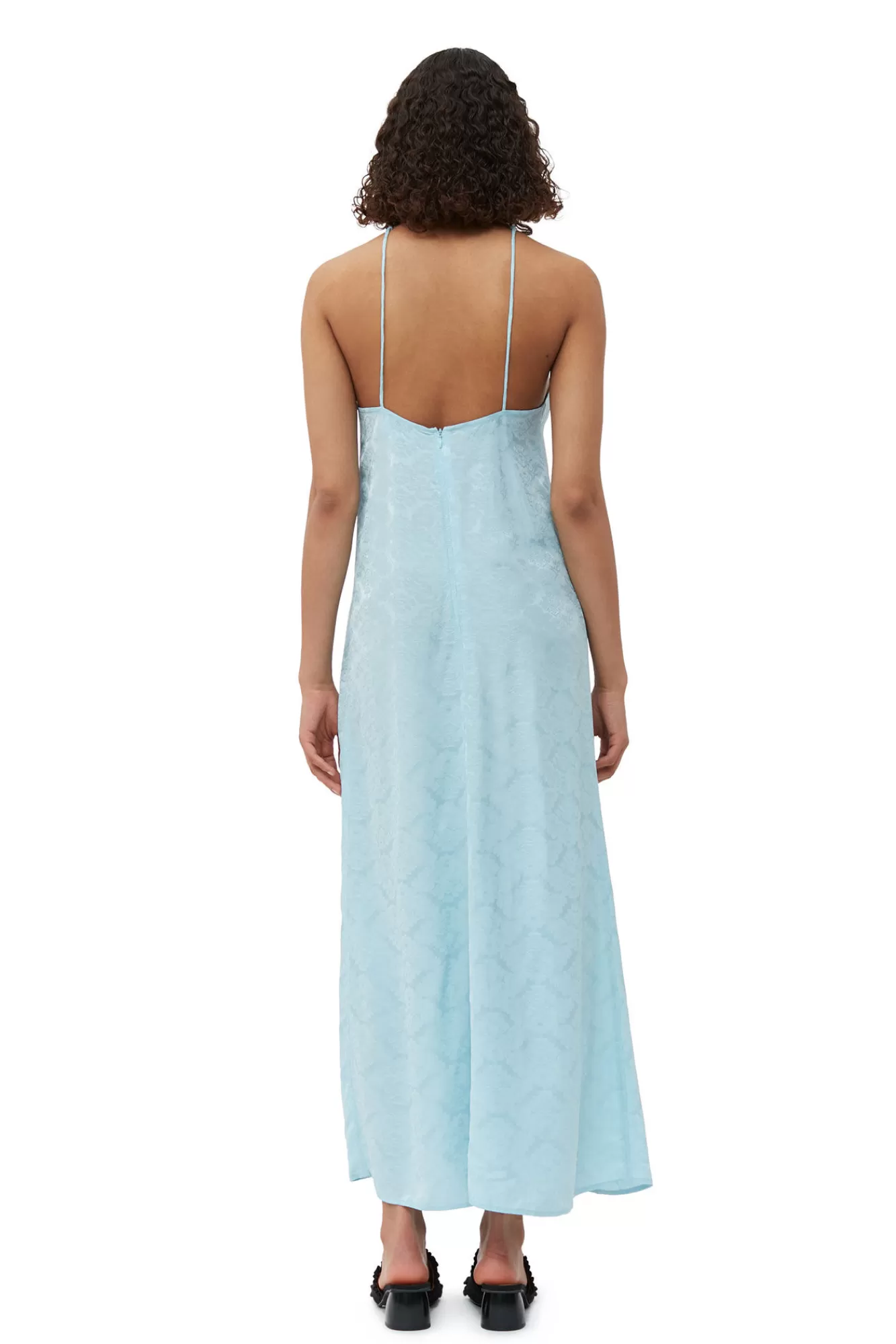 Viscose Jacquard Slip Dress>GANNI Cheap