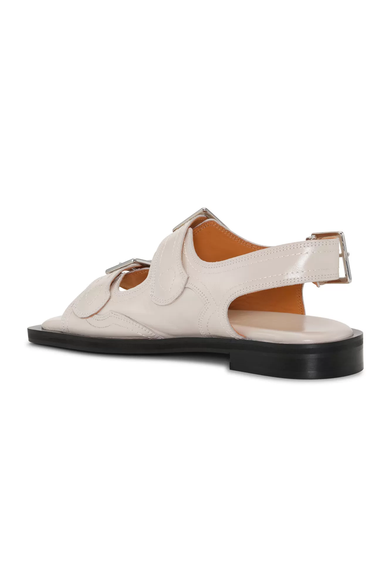 White Embroidered Western Sandals>GANNI Best