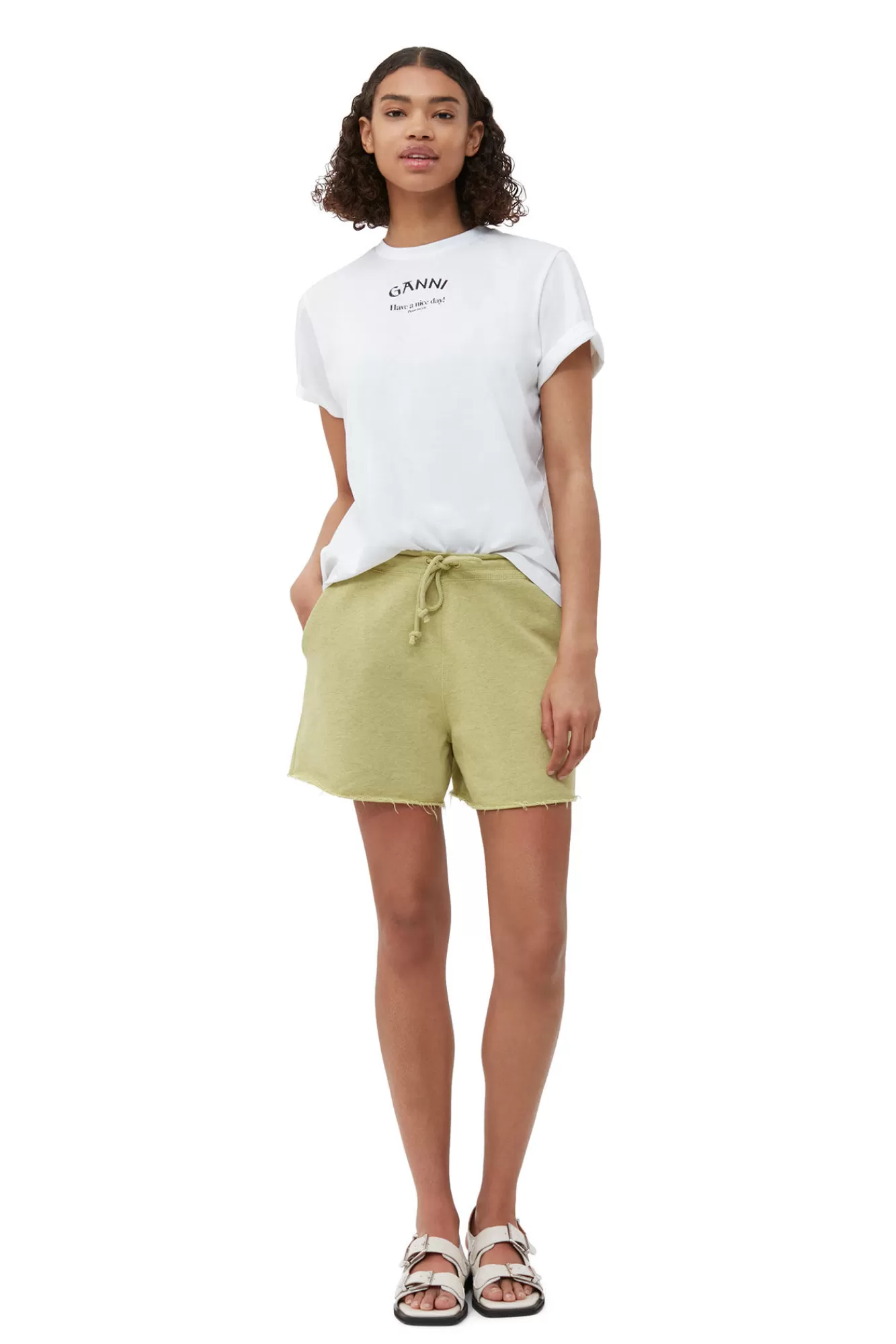 White Relaxed O-Neck T-Shirt>GANNI Clearance