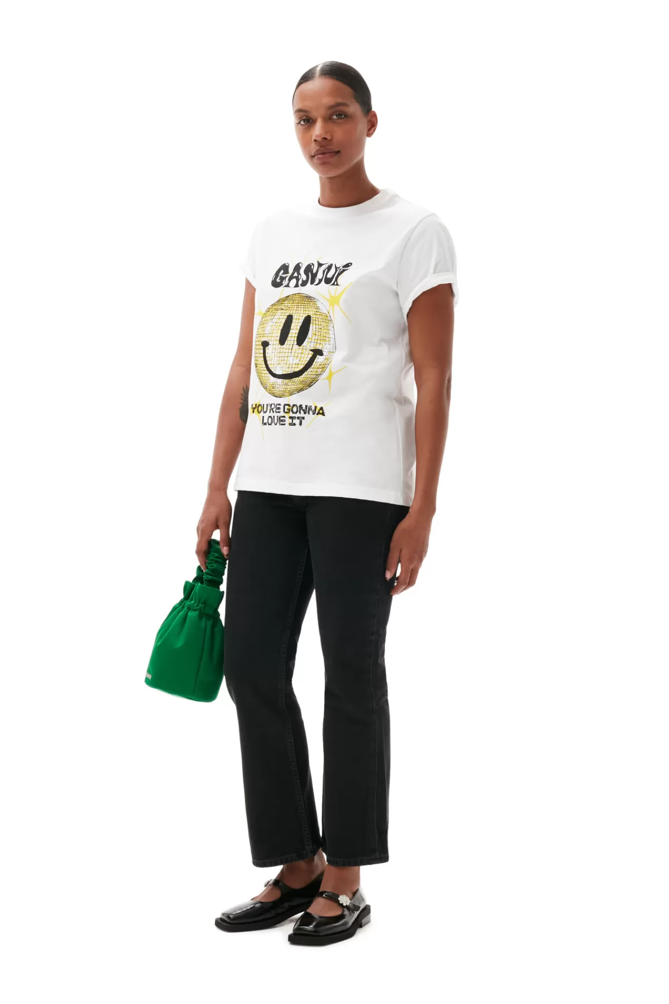 Yellow Smiley Relaxed T-Shirt>GANNI New